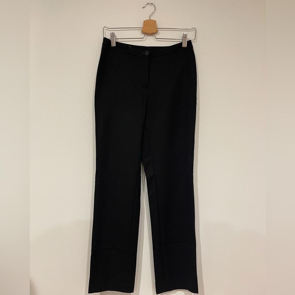 Peserico Black Fleece Wool Pants Size 42 (US 6)